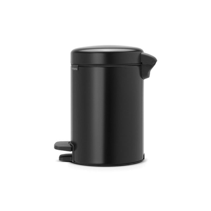 Brabantia NewIcon 3 Litre Pedal Bin - Matt Black - Potters Cookshop