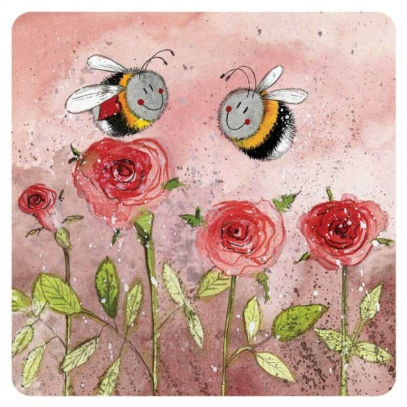 Alex Clark Coaster - Bees & Roses - Potters Cookshop