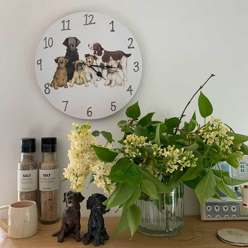 Alex Clark Wall Clock - Delightful Dogs