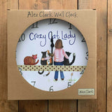 Alex Clark Wall Clock - Crazy Cat Lady
