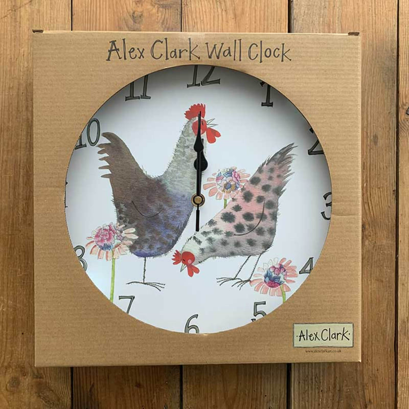 Alex Clark Wall Clock - Chickens