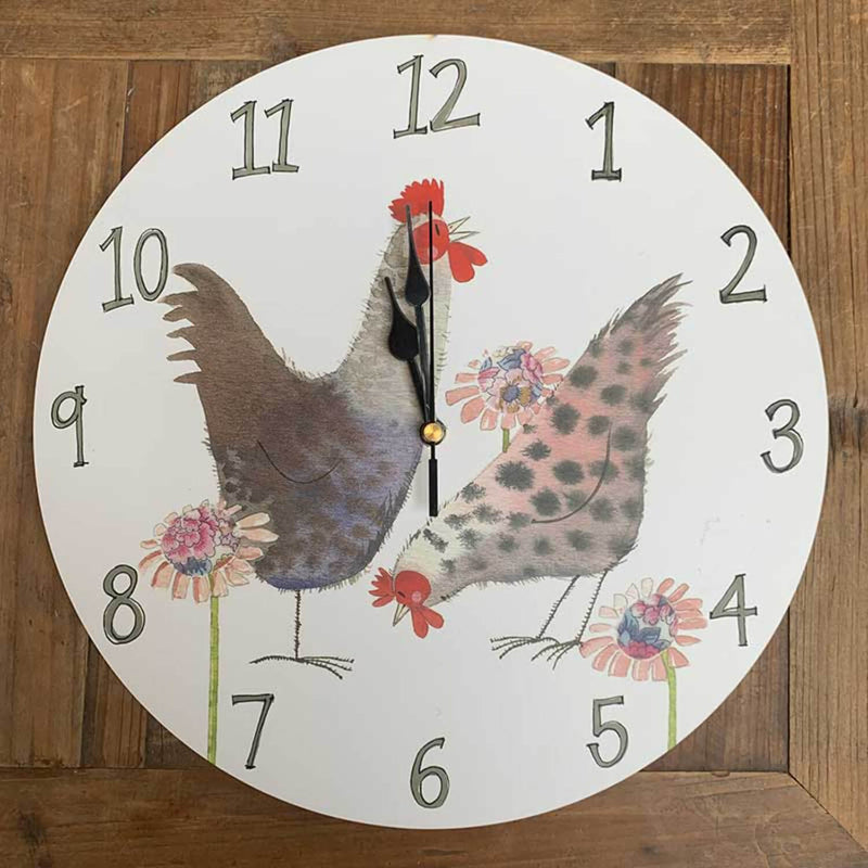 Alex Clark Wall Clock - Chickens