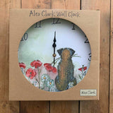 Alex Clark Wall Clock - Border & Poppies