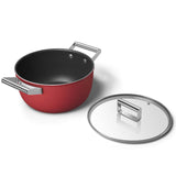 Smeg Cookware 24cm Non-Stick Casserole - Red