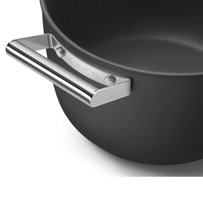 Smeg Cookware 26cm Non-Stick Casserole - Black