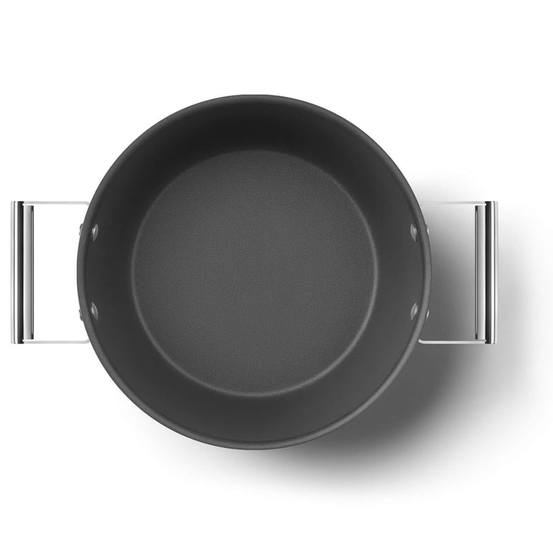 Smeg Cookware 26cm Non-Stick Casserole - Black