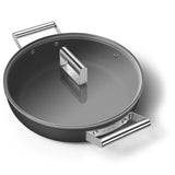 Smeg Cookware 28cm Non-Stick Shallow Casserole - Black