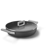 Smeg Cookware 28cm Non-Stick Shallow Casserole - Black