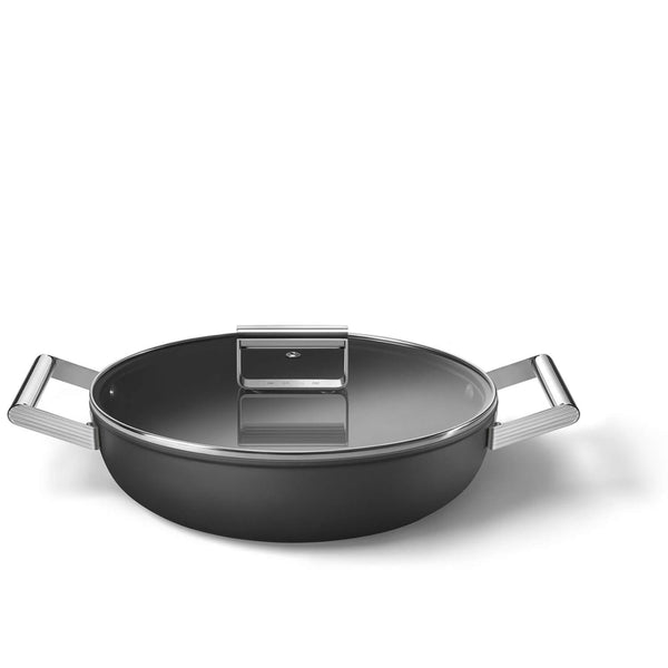 Smeg Cookware 28cm Non-Stick Shallow Casserole - Black