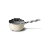 Smeg Cookware 20cm Non-Stick Saucepan with Lid - Cream