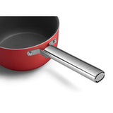 Smeg Cookware 20cm Non-Stick Saucepan with Lid - Red