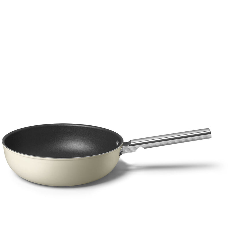 Smeg Cookware 30cm Non-Stick Wok - Cream