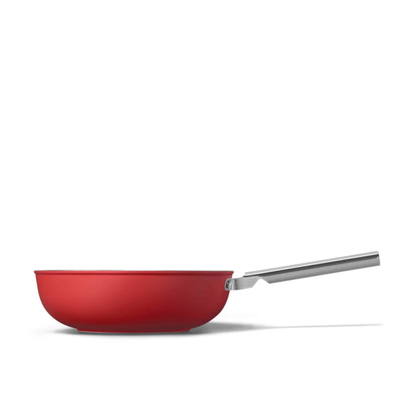 Smeg Cookware 30cm Non-Stick Wok - Red
