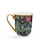 Spode Creatures of Curiosity Mug - Floral / Black