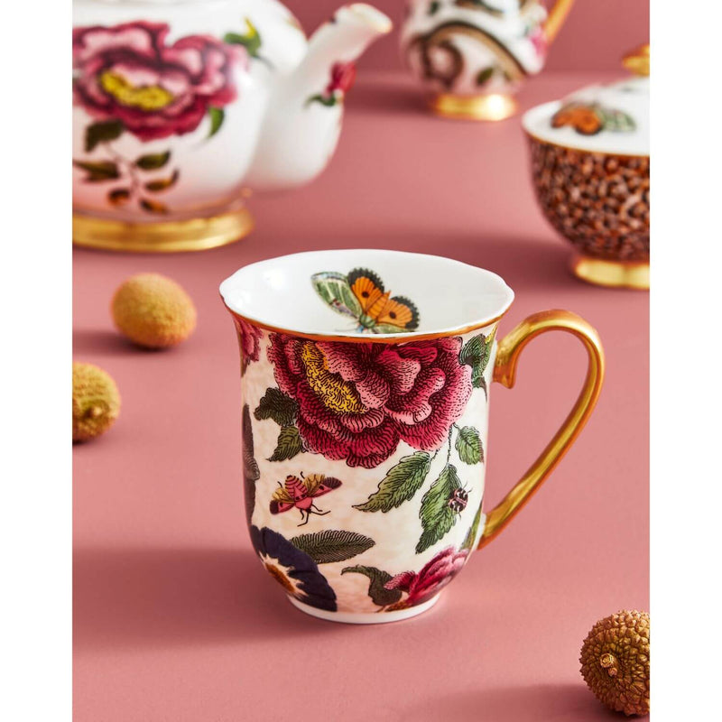 Spode Creatures of Curiosity Mug - Floral / Cream