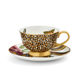 Spode Creatures of Curiosity Coupe Tea Cup & Saucer - Leopard / Snake