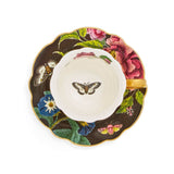 Spode Creatures of Curiosity Fluted Cup & Saucer - Dark Floral/Snake