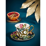 Spode Creatures of Curiosity Fluted Cup & Saucer - Dark Floral/Snake