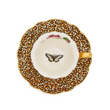 Spode Creatures of Curiosity Fluted Tea Cup & Saucer - Floral / Leopard