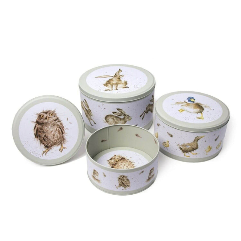 Wrendale Designs by Hannah Dale 3 Piece Cake Tin Nest - Hare, Duck & Owl