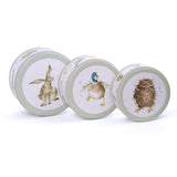 Wrendale Designs by Hannah Dale 3 Piece Cake Tin Nest - Hare, Duck & Owl