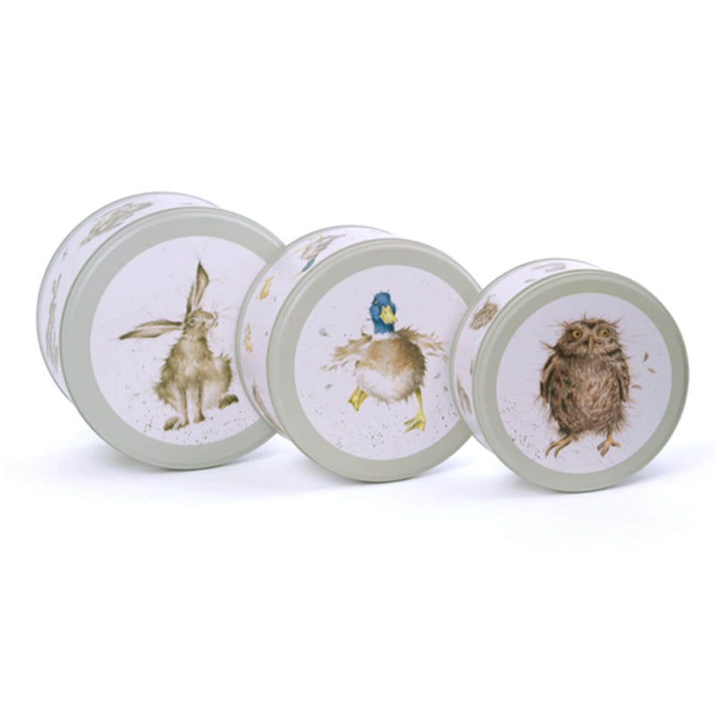 Wrendale Designs by Hannah Dale 3 Piece Cake Tin Nest - Hare, Duck & Owl