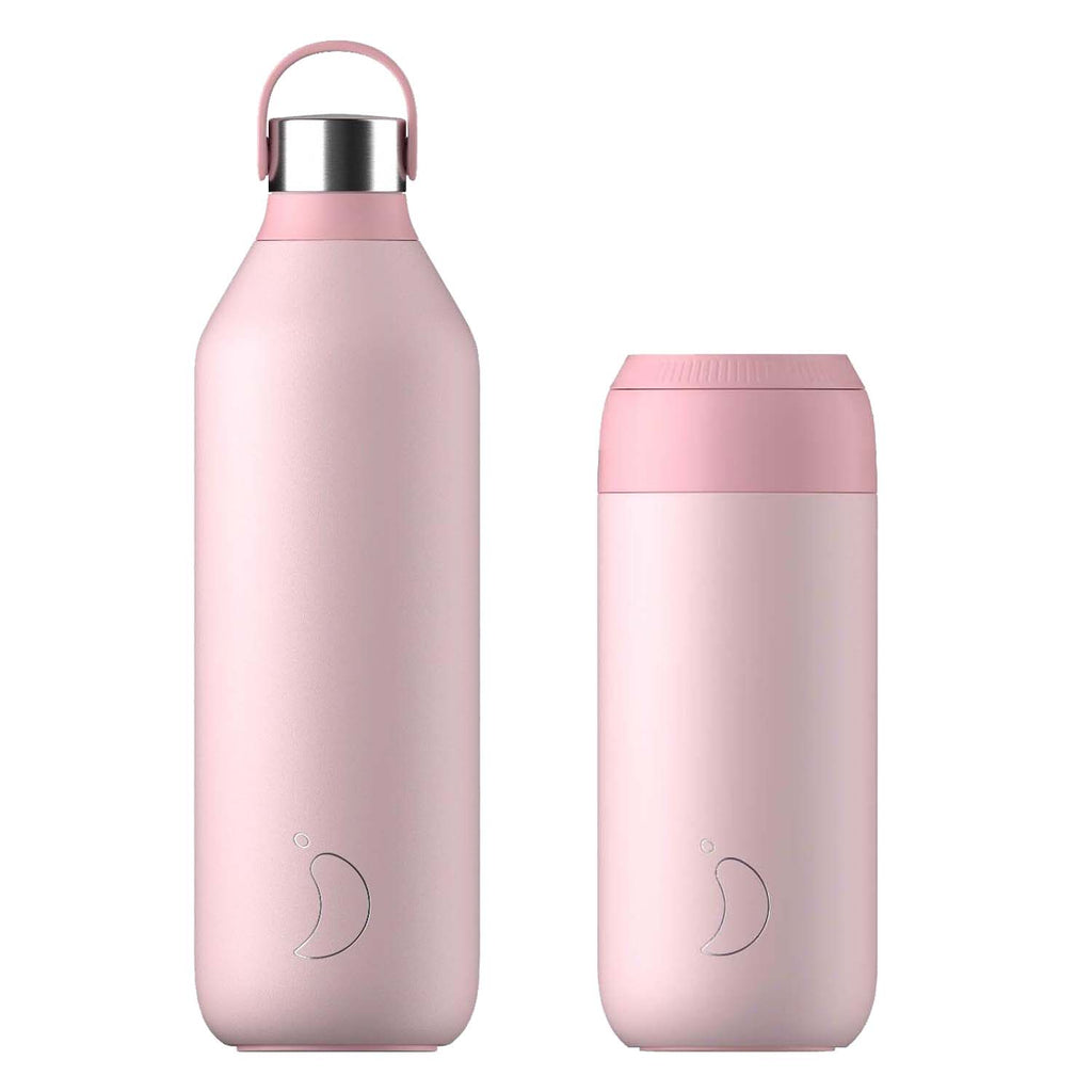 Chilly's | Series 2 1 Litre Bottle & 50cl Coffee Cup Set - Blush Pink   Potters Cookshop