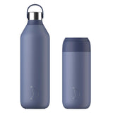 Chilly's Series 2 1 Litre Reusable Water Bottle & 50cl Coffee Cup Set - Whale Blue