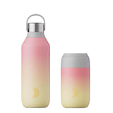 Chilly's Series 2 500ml Hydration Reusable Water Bottle & 34cl Coffee Cup Set - Day Break