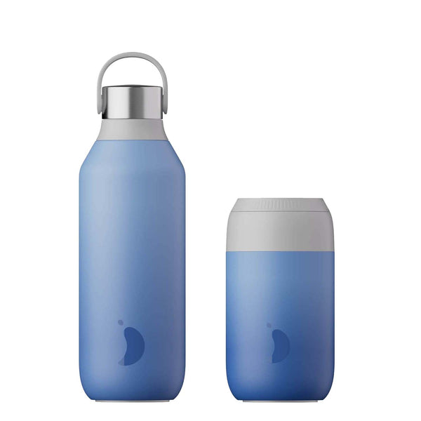 Chilly's Series 2 500ml Hydration Reusable Water Bottle & 34cl Coffee Cup Set - Night Fall