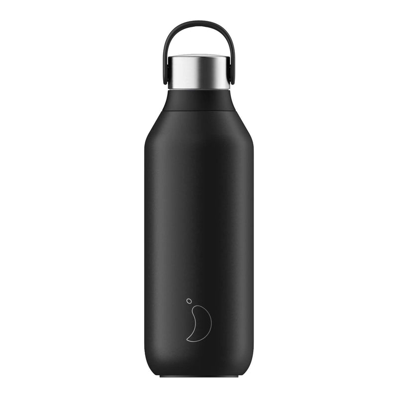 Chilly's Series 2 500ml Hydration Reusable Water Bottle & 34cl Coffee Cup Set - Abyss Black