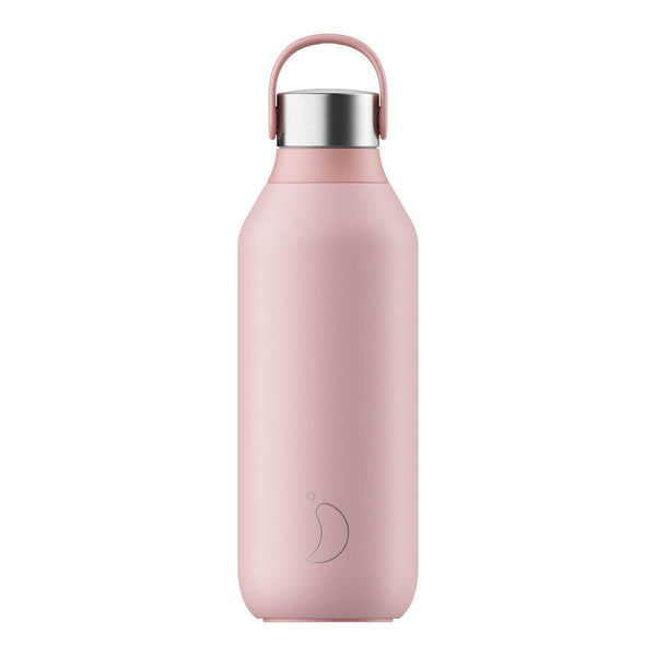 Chilly's Series 2 500ml Hydration Reusable Water Bottle & 34cl Coffee Cup Set - Blush Pink