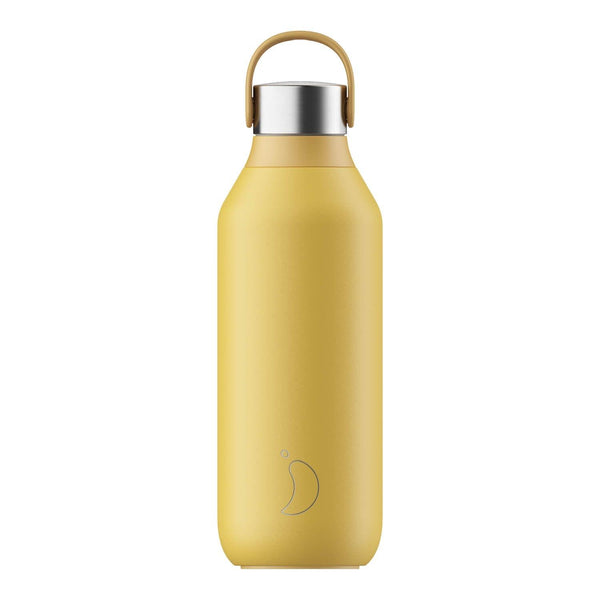 Chilly's Series 2 500ml Hydration Reusable Water Bottle & 34cl Coffee Cup Set - Pollen Yellow