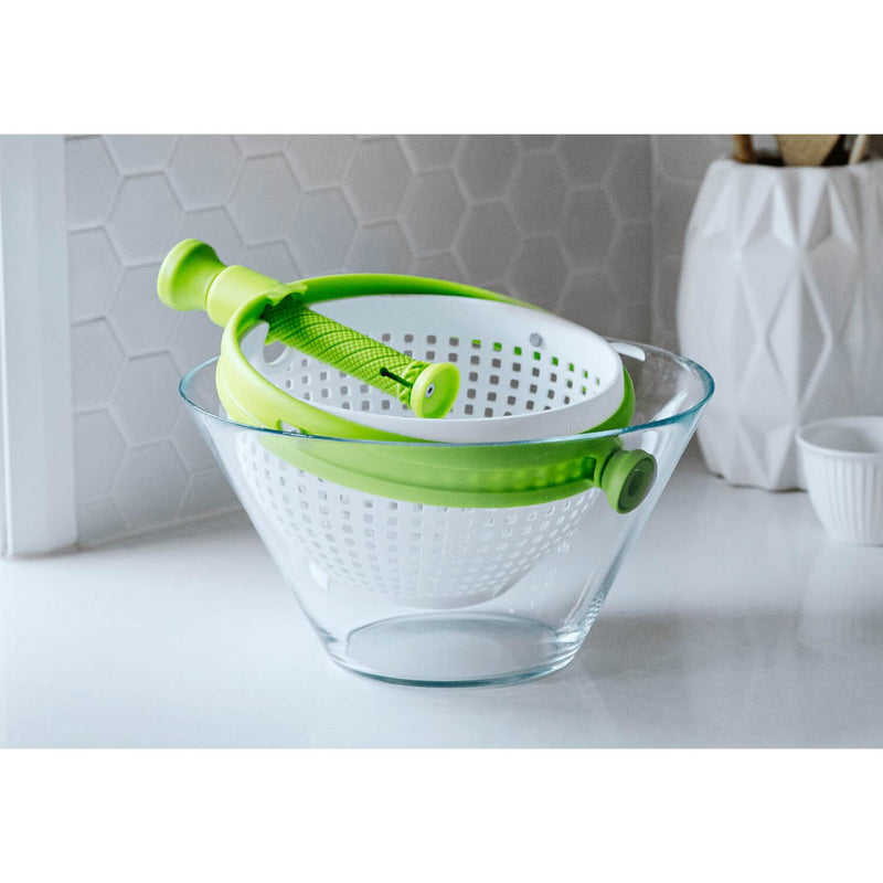 Dreamfarm Spina Colander & Salad Spinner - Green & White - Potters Cookshop