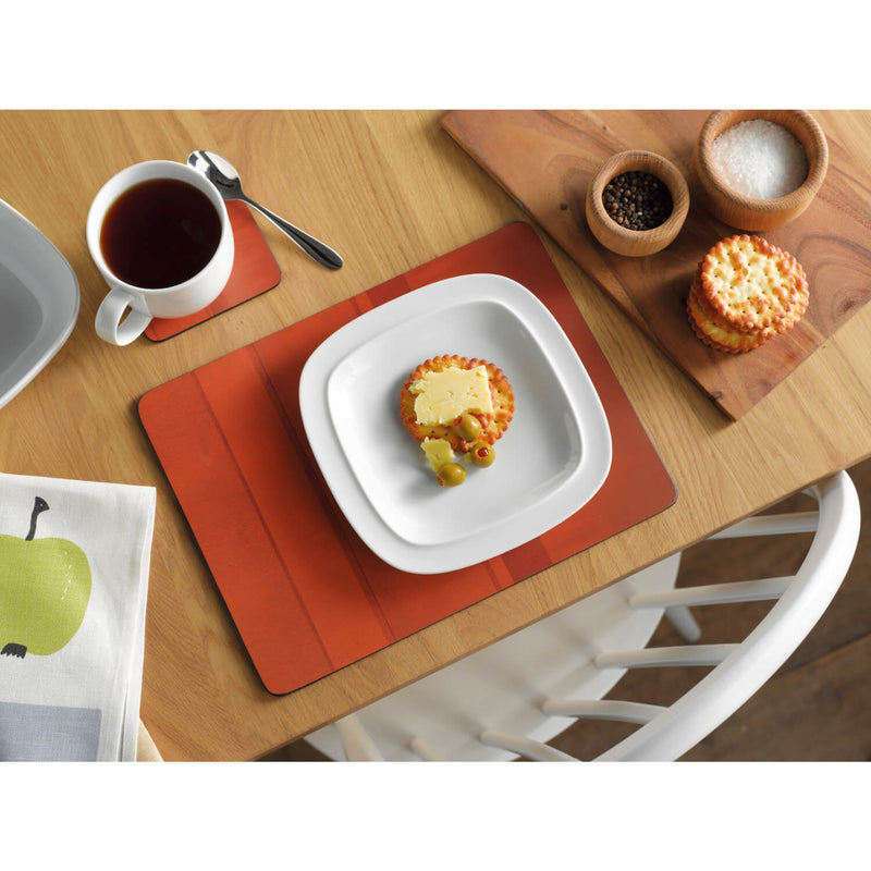 Denby Pottery Colours 12 Piece Placemat & Coaster Set - Orange