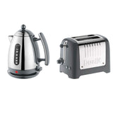 Dualit Lite Jug Kettle & 2 Slice Toaster Set - Polished Grey - Potters Cookshop