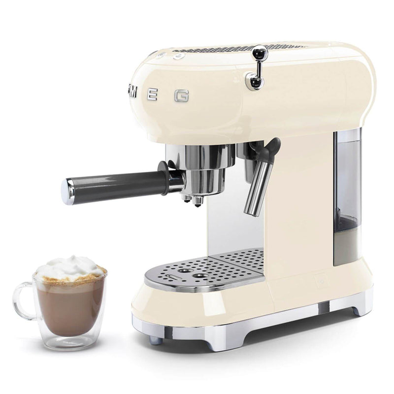 Smeg Espresso Coffee Machine & Coffee Grinder Set - Cream