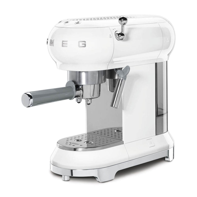 Smeg 50's Style Retro ECF02 Espresso Coffee Machine - White