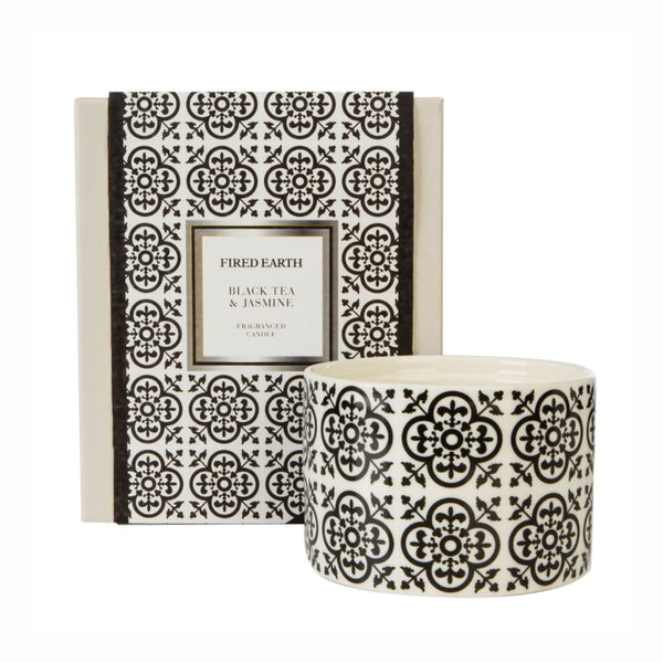 Wax Lyrical Fired Earth Large Ceramic Candle - Black Tea & Jasmine