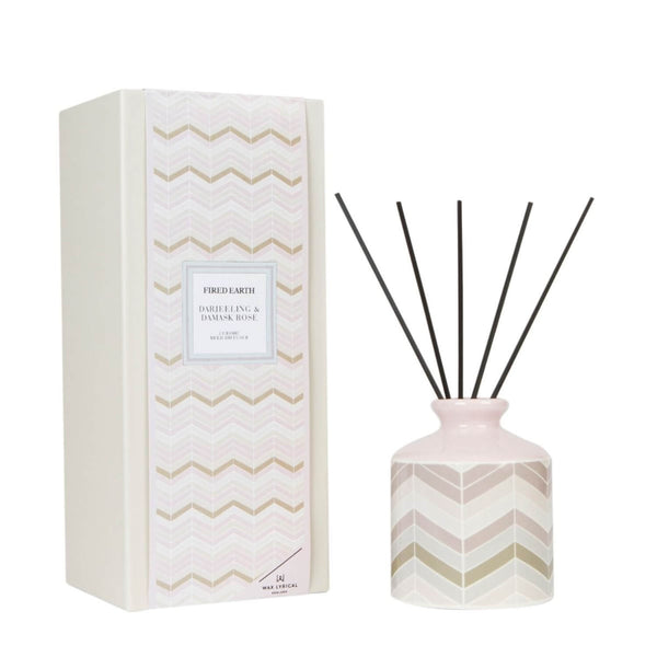 Wax Lyrical Fired Earth Ceramic Reed Diffuser - Darjeeling & Damask Rose