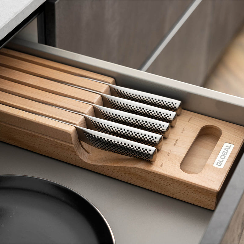 Global Classic In-Drawer 6-Piece Knife Block Set