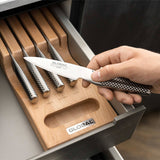 Global Knives Hikaeme 6 Piece In-Drawer Kitchen Knife Dock Set