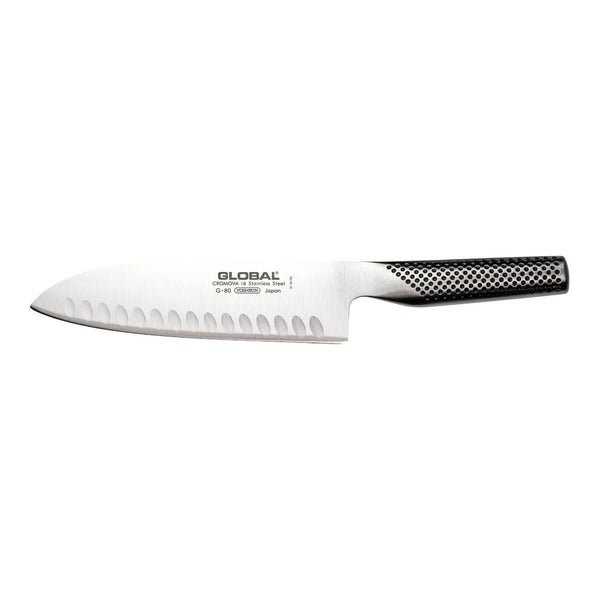 Global G-Series G-80 Fluted Santoku Knife - 18cm - Potters Cookshop