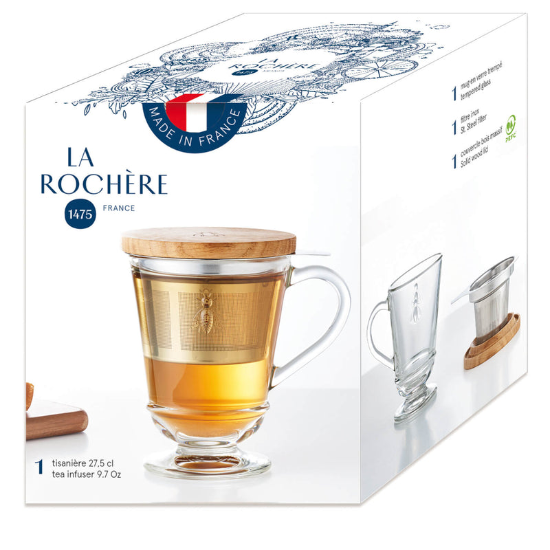 La Rochere Bee Tea Glass Mug with Infuser