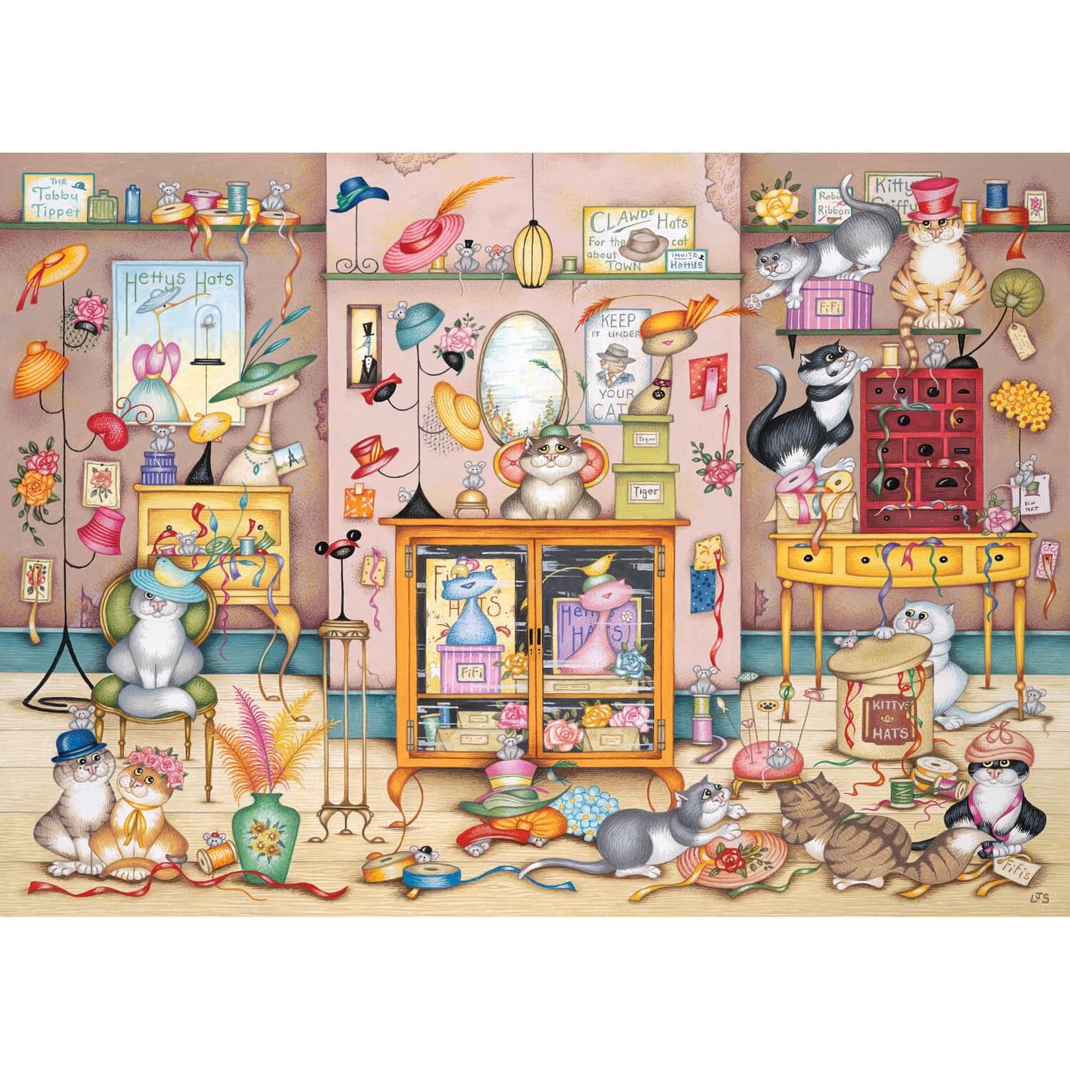 Buy Gibsons | 500 Piece Jigsaw Puzzle - Hettys Hats – Potters Cookshop