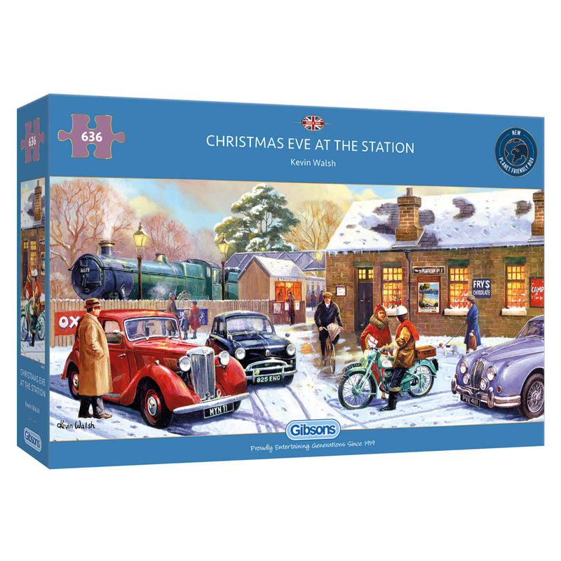 Gibsons 636 Piece Jigsaw Puzzle - Christmas Eve At The Station
