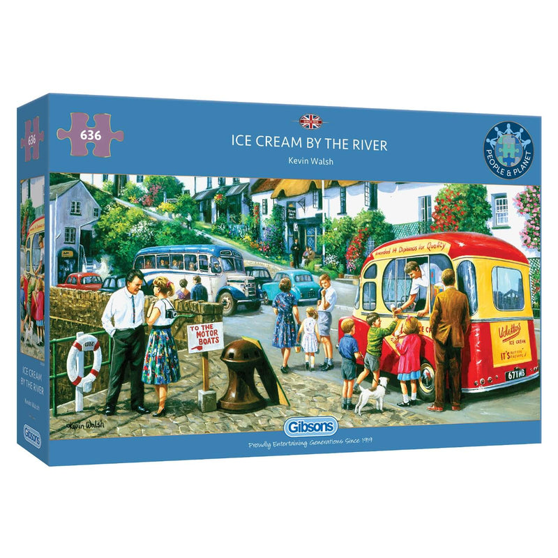 Gibsons 636 Piece Jigsaw Puzzle - Ice Cream By The River