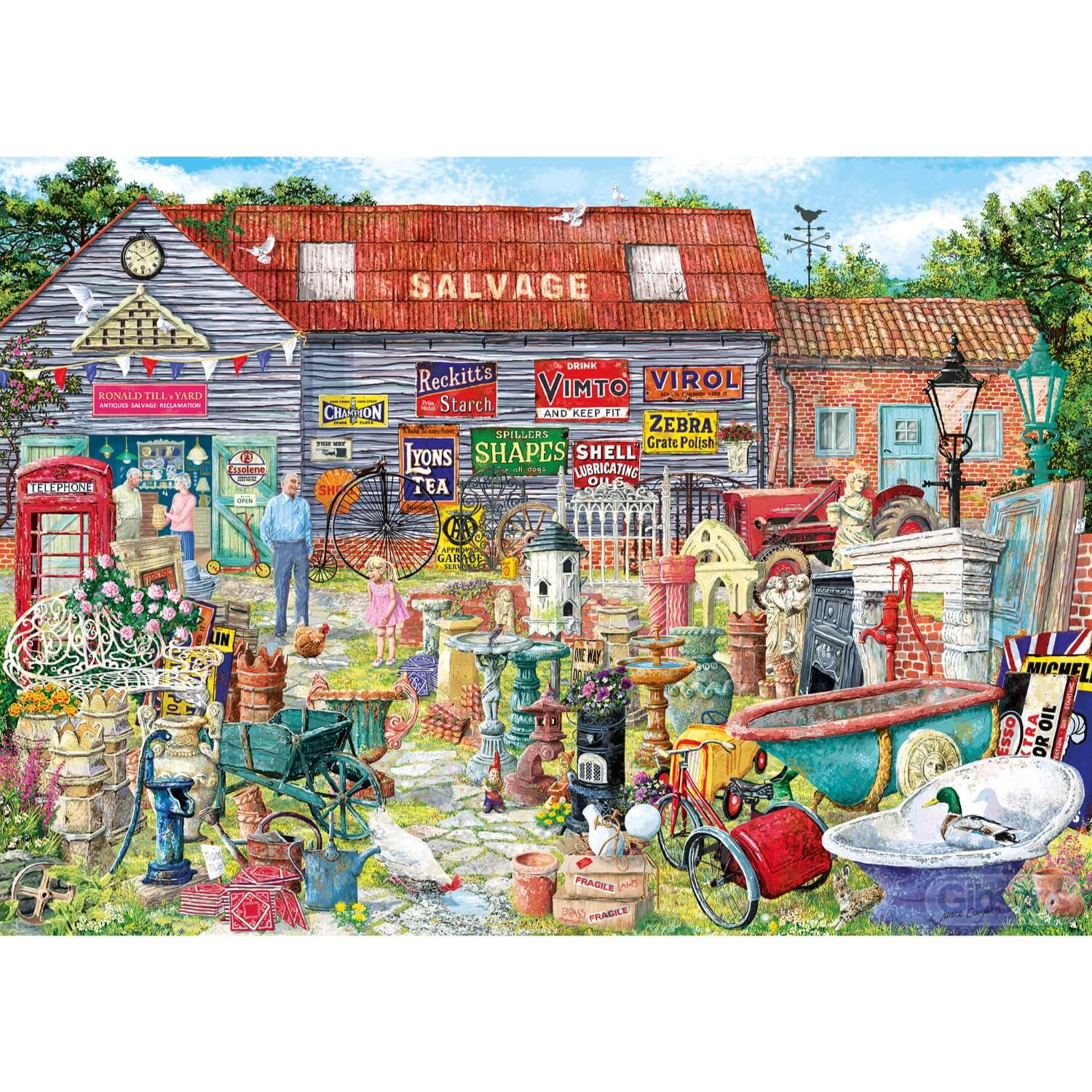 Buy Gibsons | 1000 Piece Jigsaw Puzzle - Pots & Penny Farthings ...