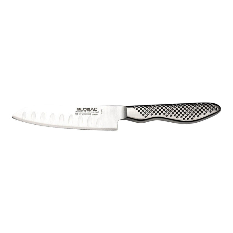 Global GS Series GS-57 Fluted Santoku Knife - 11cm - Potters Cookshop