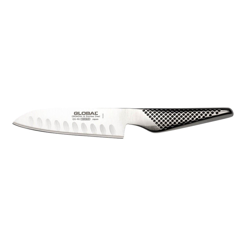 Global GS Series GS-90 Fluted Santoku Knife - 13cm - Potters Cookshop